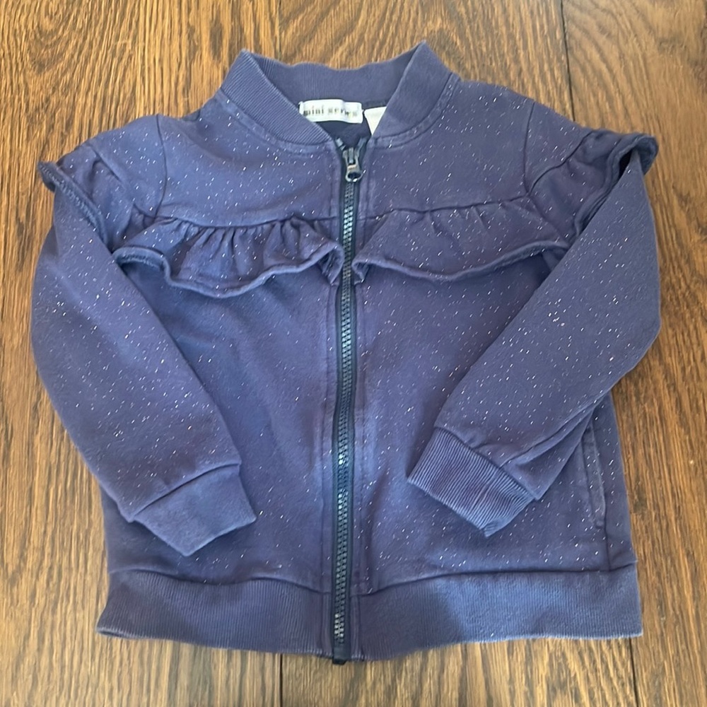Great condition zip up sweatshirt size 5 navy sparkles